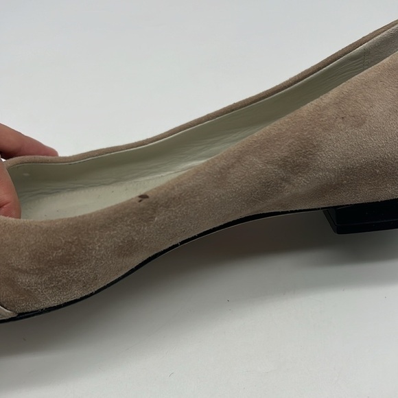 Brunomagli - Suede Light Grey Pointed Toe Buckle Made In Italy Ballet Flats 37.5 - Picture 9 of 16